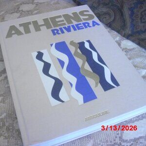 Athens Riviera by Stephanie Artarit, (2020) Assouline, Tan Cover, Colorful book!